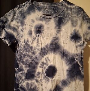True Religion Blue and White Tie-Dye Tee Shirt